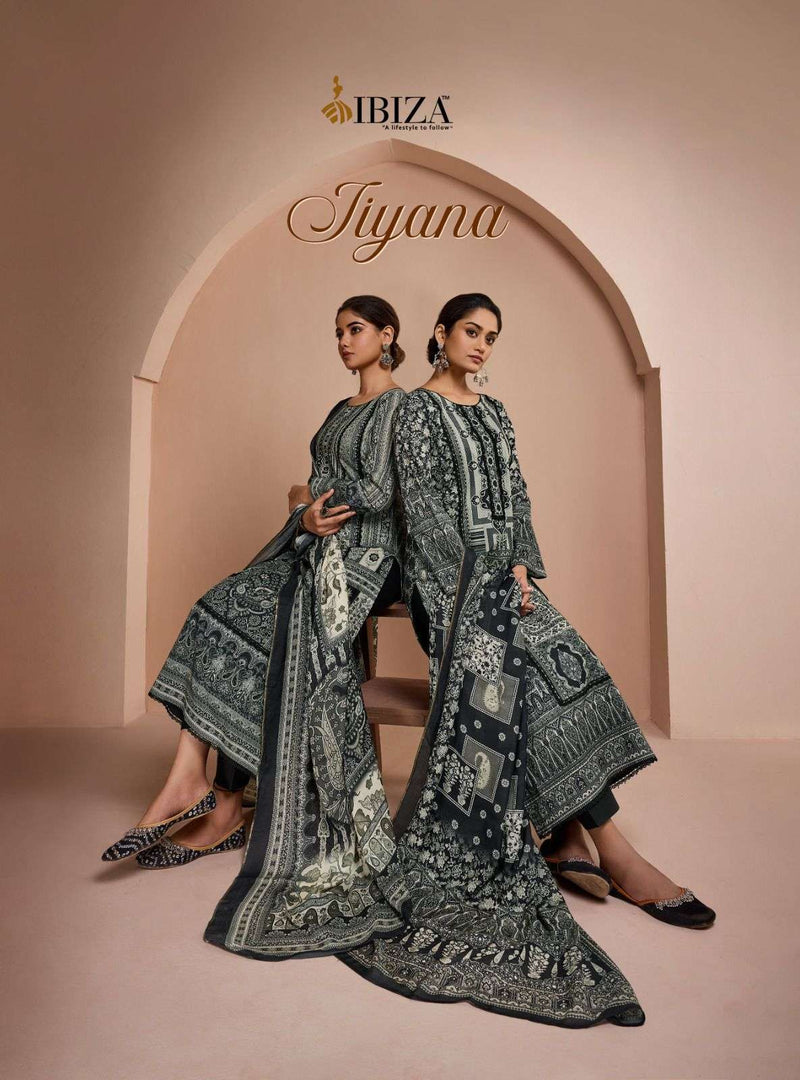 Ibiza Jiyana Lawn Cotton Digital Print Pakistani Less With Handwork Fancy Designer Salwar Suit