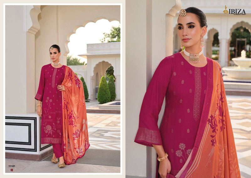 Ibiza Khayaal Pure Viscose Pashmina Jacquard Handwork Salwar Suit