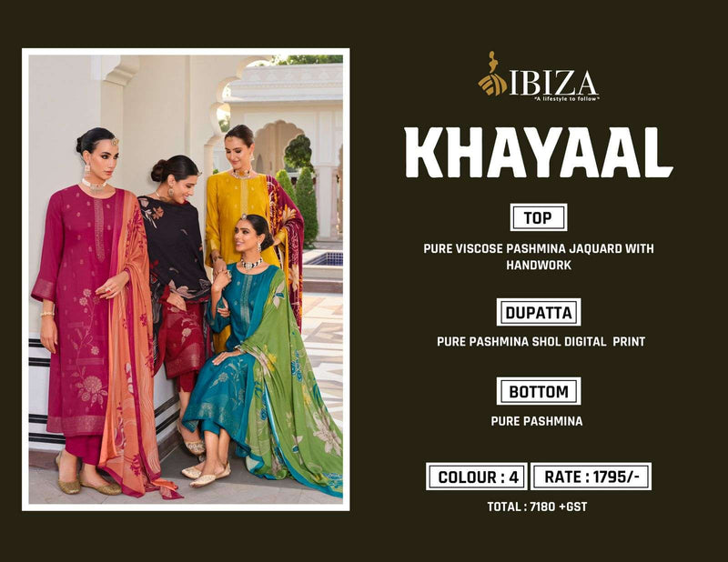 Ibiza Khayaal Pure Viscose Pashmina Jacquard Handwork Salwar Suit