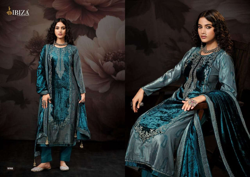 Ibiza Lifestyle Qifat Velvet Designer Partywear Stylish Salwar Suit