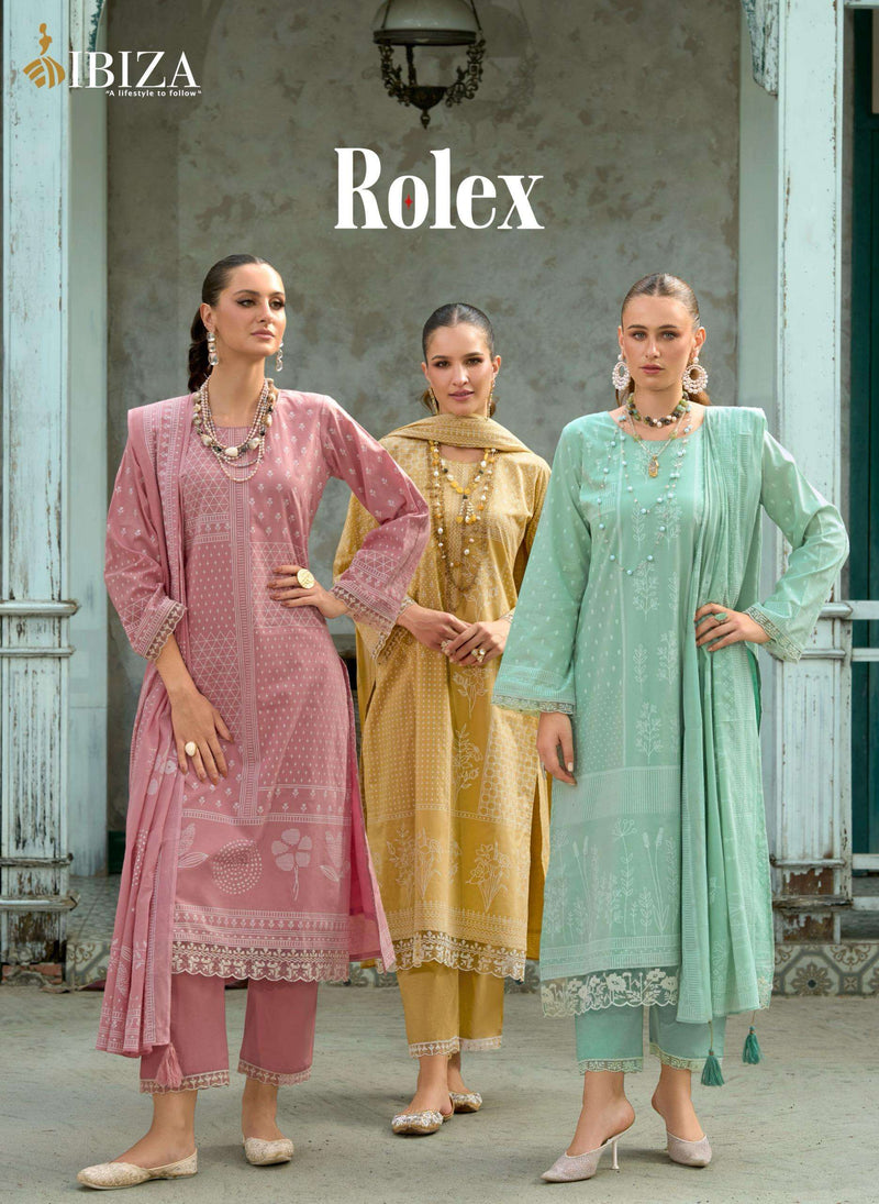 Ibiza Rolex Pure Cambric Cotton Embroidered Work Salwar Suit