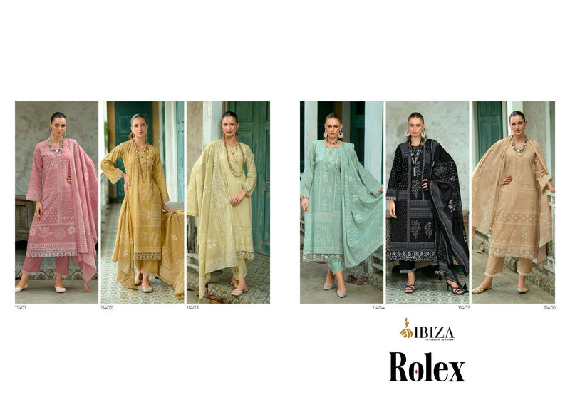 Ibiza Rolex Pure Cambric Cotton Embroidered Work Salwar Suit