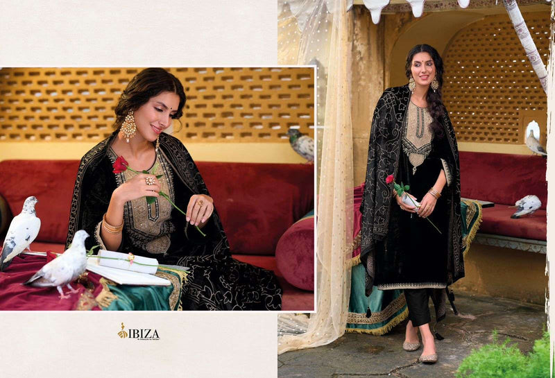 Ibiza Suroor Pure Viscose Velvet Embroidered Heavy Work Salwar Suit