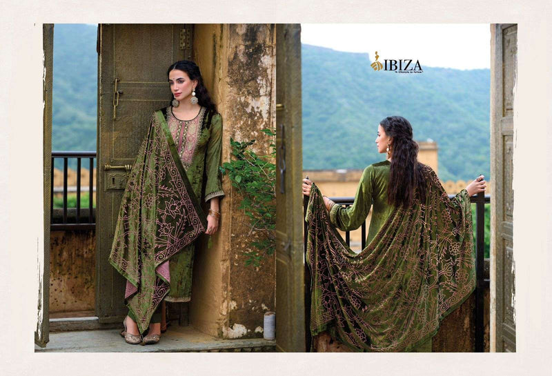 Ibiza Suroor Pure Viscose Velvet Embroidered Heavy Work Salwar Suit