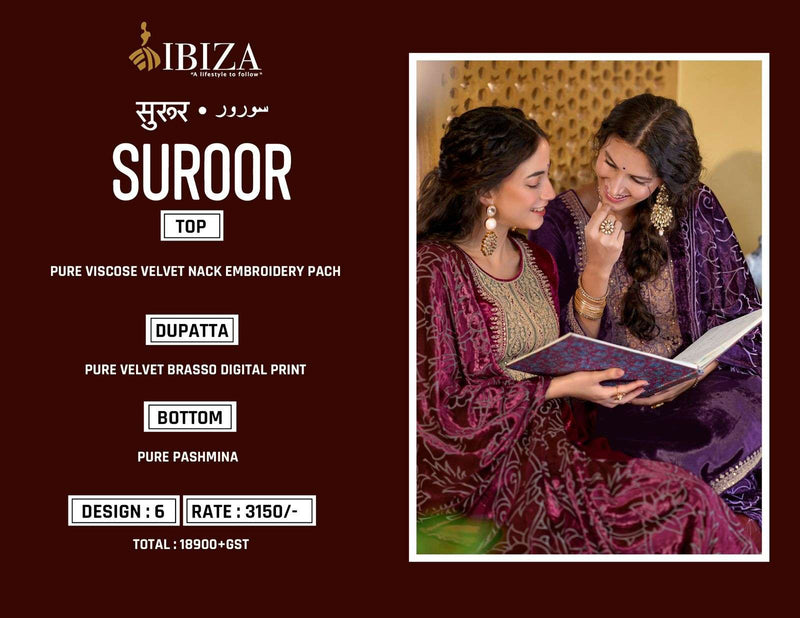 Ibiza Suroor Pure Viscose Velvet Embroidered Heavy Work Salwar Suit