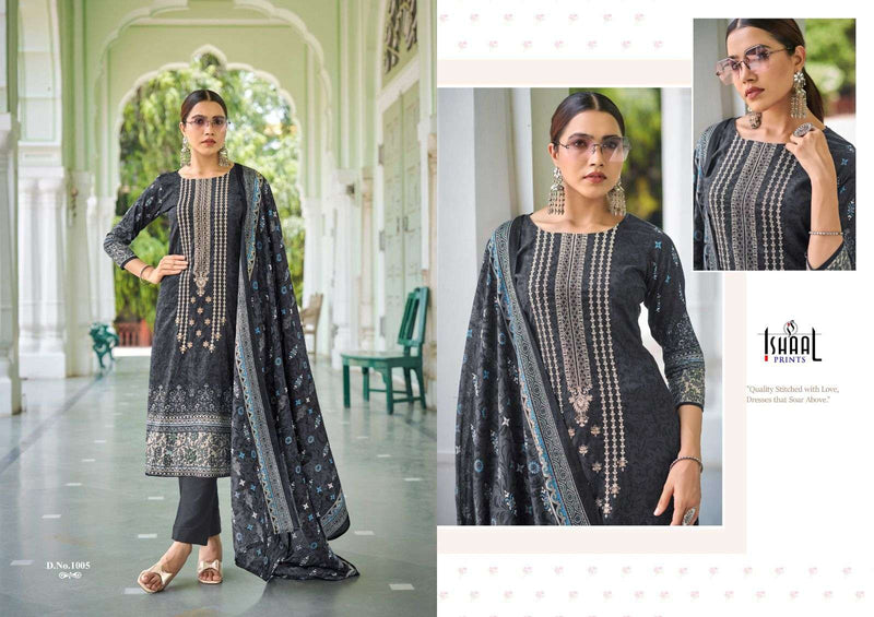 Ishaal Prints Embroidered Combo 24 Lawn Cotton Dailywear Salwar Suit