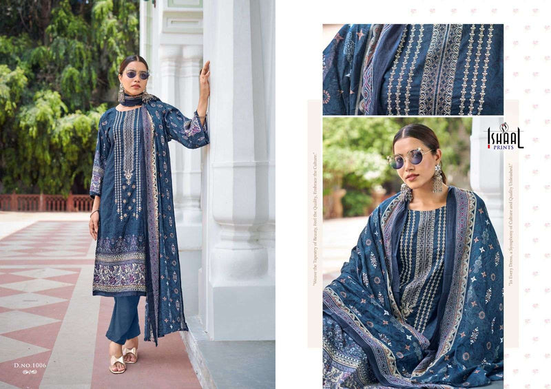 Ishaal Prints Embroidered Combo 24 Lawn Cotton Dailywear Salwar Suit