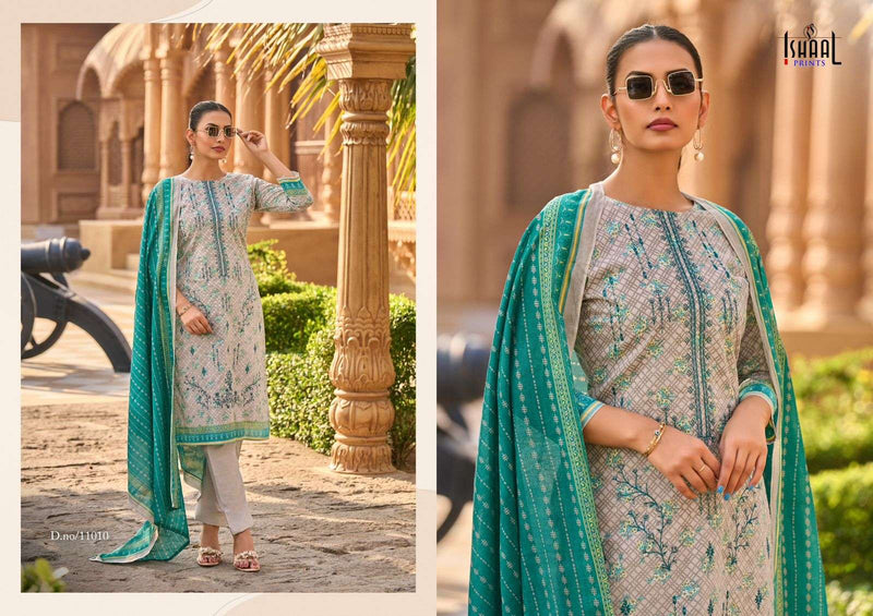 Ishaal Prints Embroidered Vol 11 Self Work Lawn Cotton Salwar Kameez