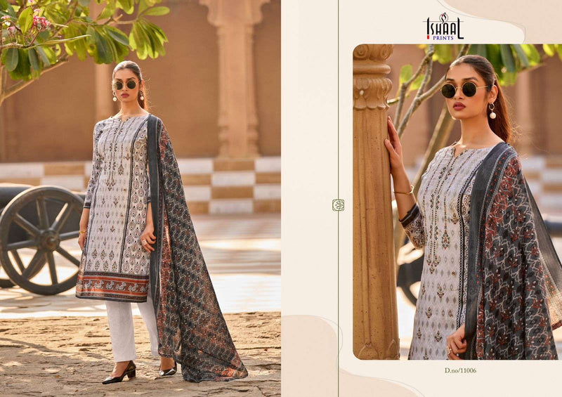 Ishaal Prints Embroidered Vol 11 Self Work Lawn Cotton Salwar Kameez