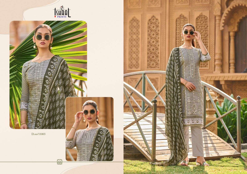 Ishaal Prints Embroidered Vol 11 Self Work Lawn Cotton Salwar Kameez