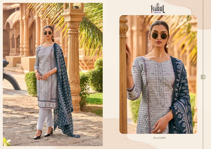 Ishaal Prints Embroidered Vol 11 Self Work Lawn Cotton Salwar Kameez