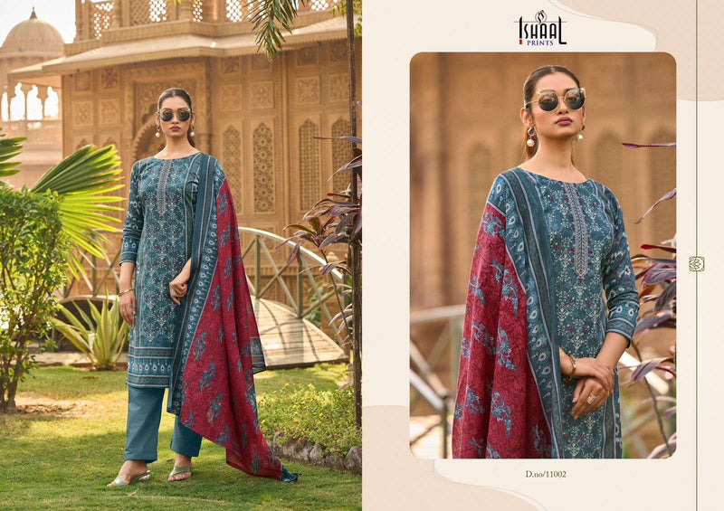 Ishaal Prints Embroidered Vol 11 Self Work Lawn Cotton Salwar Kameez