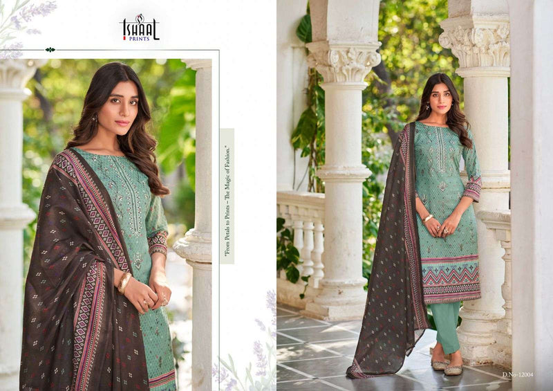 Ishaal Prints Embroidered Vol 12 Pure Lawn Cotton Self Embroidered Salwar Suit