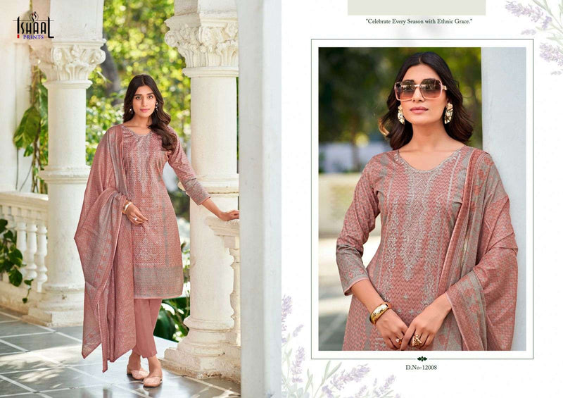 Ishaal Prints Embroidered Vol 12 Pure Lawn Cotton Self Embroidered Salwar Suit