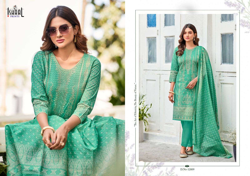 Ishaal Prints Embroidered Vol 12 Pure Lawn Cotton Self Embroidered Salwar Suit