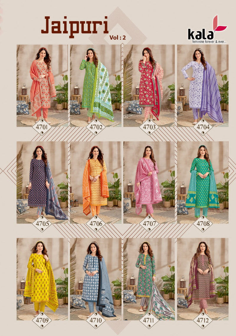 Kala Fashion Jaipuri Vol 2 Cotton Printed Salwar Suits