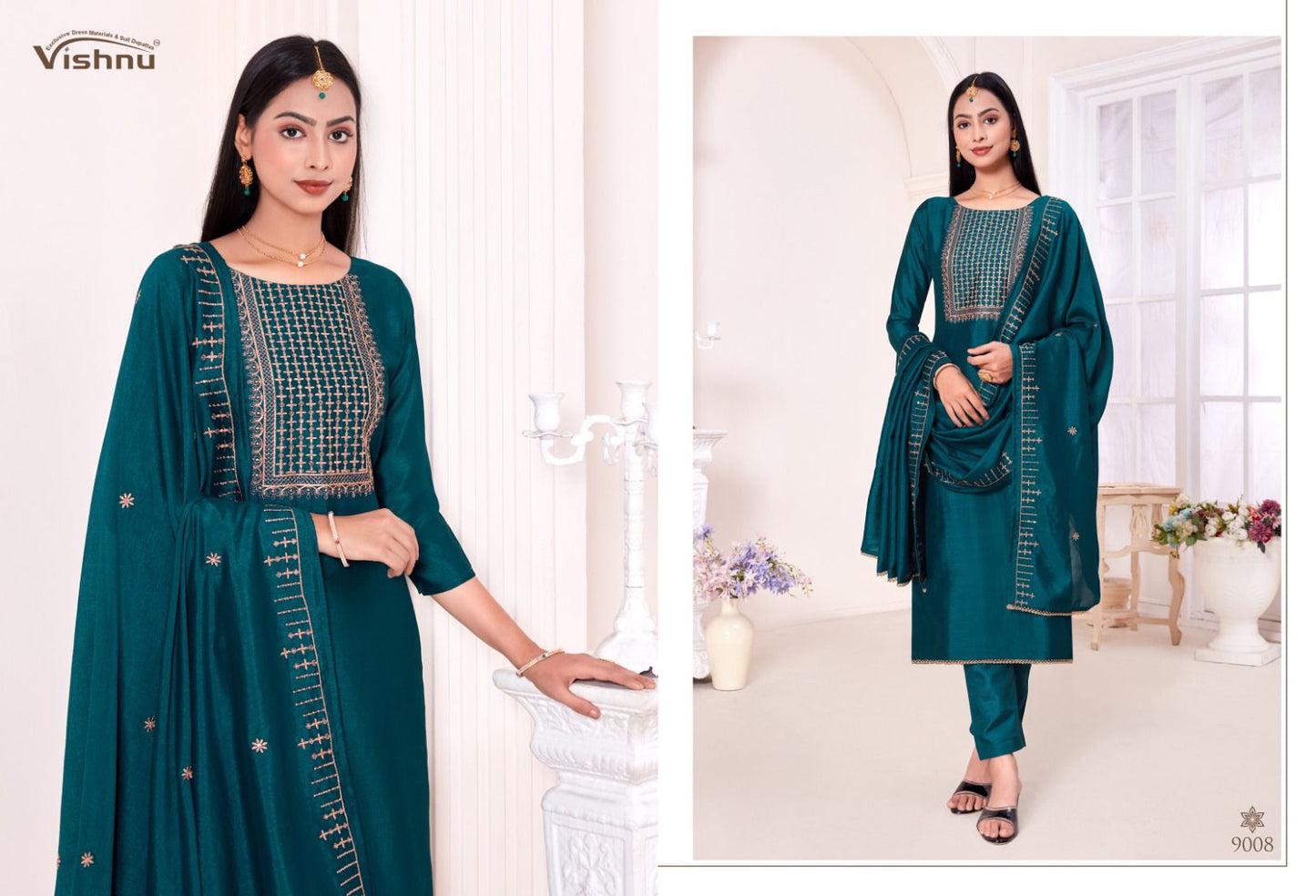 Vishnu Impex Jannat A Noor Silk Sequence Designer Salwar Suits Collection