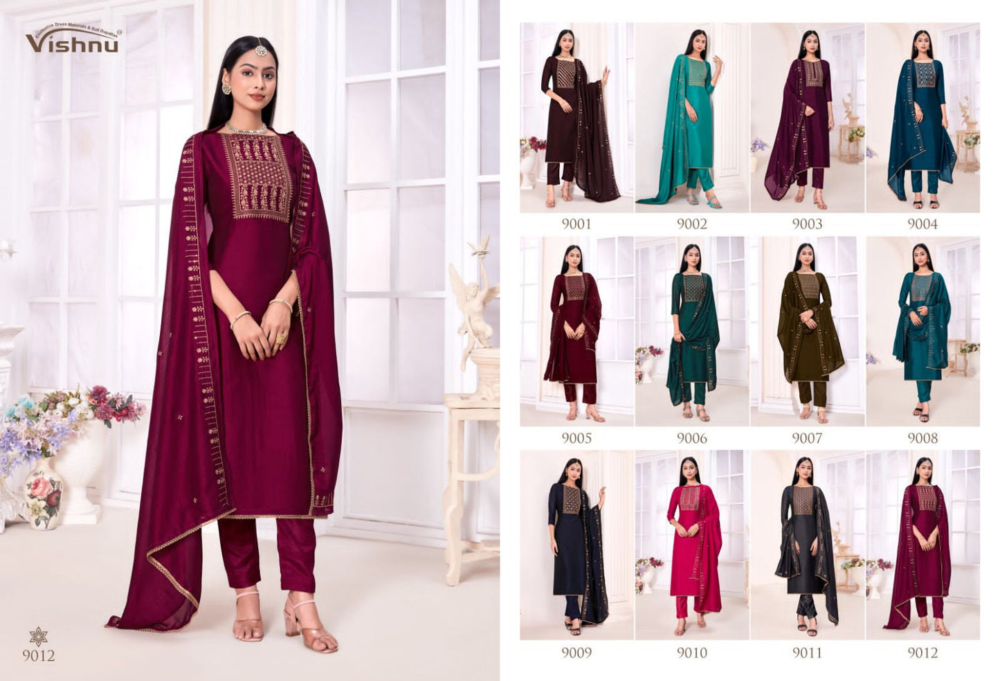 Vishnu Impex Jannat A Noor Silk Sequence Designer Salwar Suits Collection