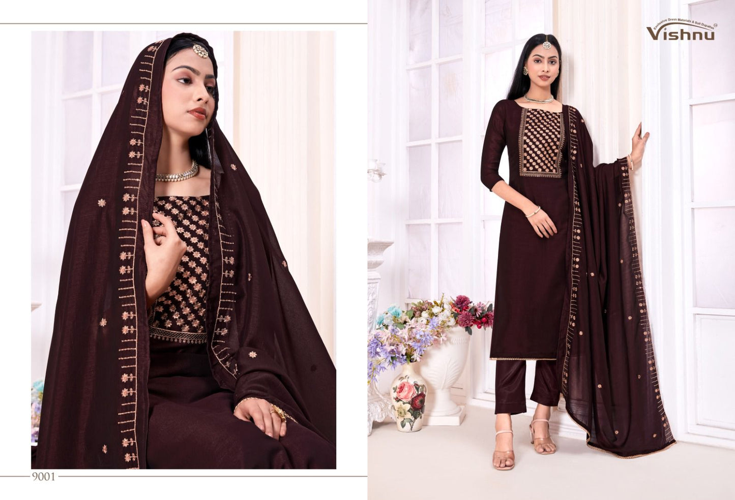 Vishnu Impex Jannat A Noor Silk Sequence Designer Salwar Suits Collection