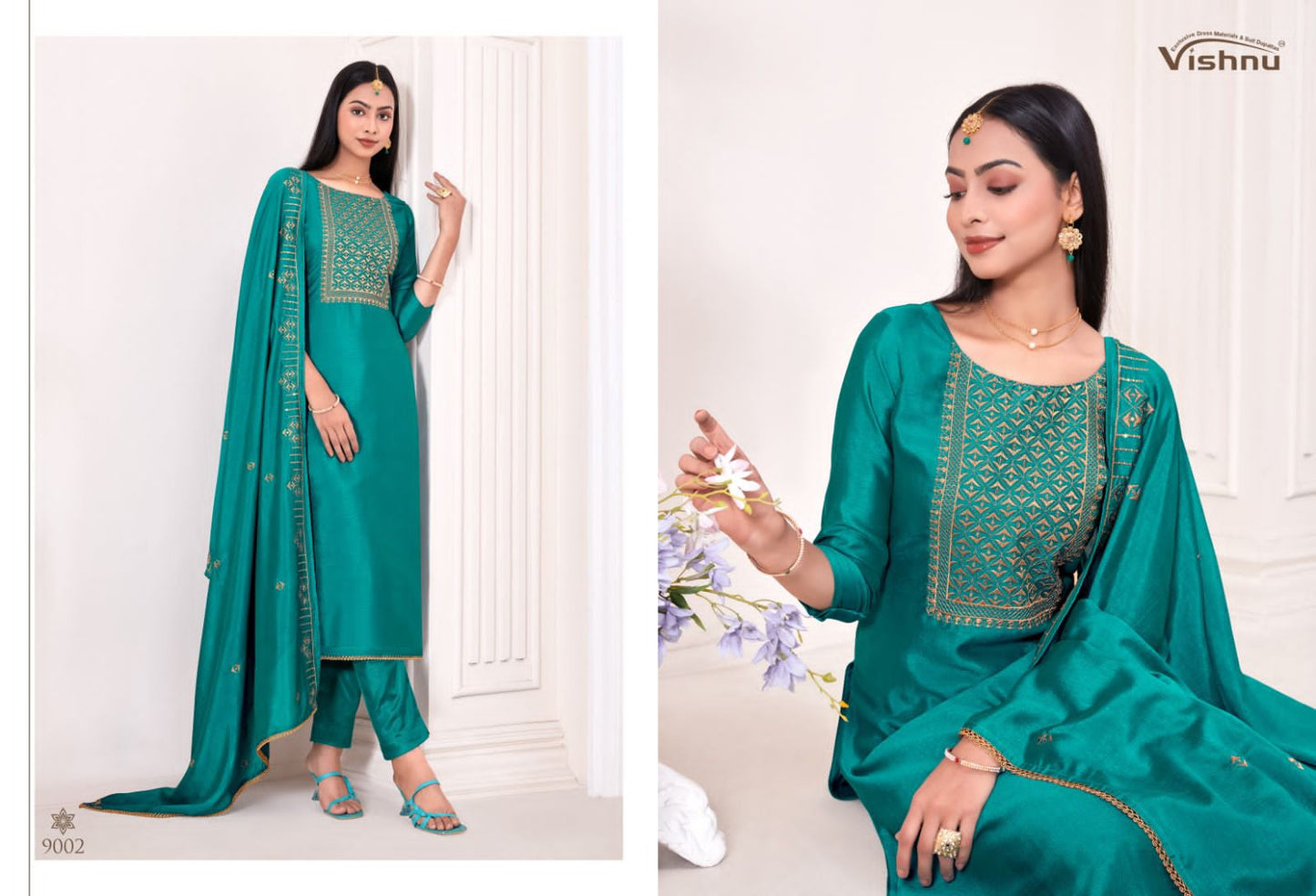 Vishnu Impex Jannat A Noor Silk Sequence Designer Salwar Suits Collection