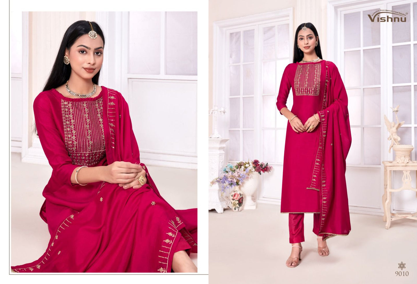 Vishnu Impex Jannat A Noor Silk Sequence Designer Salwar Suits Collection