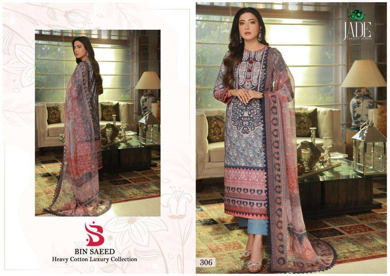 Jade Bin Saeed Heavy Cotton Luxury Collection Vol 3  Heavy Lawn Cotton Daily Wear Salwar Suit