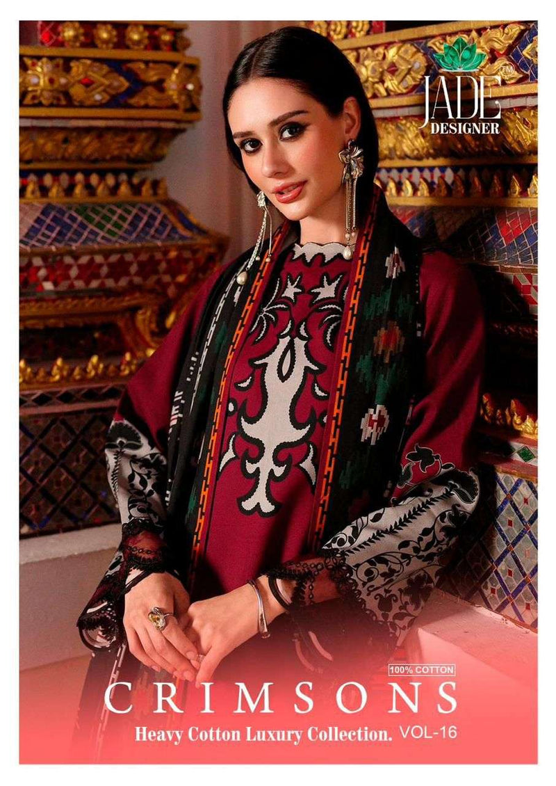Jade Crimson Exclusive Heavy Lawn Collection Vol 16 Cambric Karachi Printed Suit