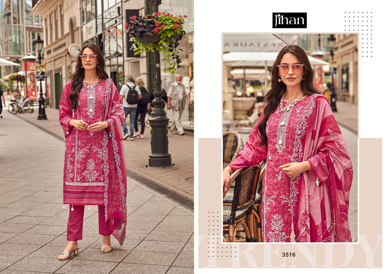 Jihan Bin Saeed Lawn Collection Vol 14 Pure Lawn Embroidery Work Salwar Suit