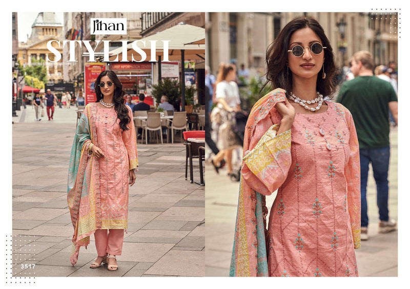 Jihan Bin Saeed Lawn Collection Vol 14 Pure Lawn Embroidery Work Salwar Suit