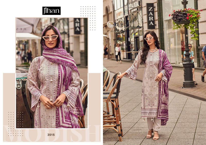 Jihan Bin Saeed Lawn Collection Vol 14 Pure Lawn Embroidery Work Salwar Suit