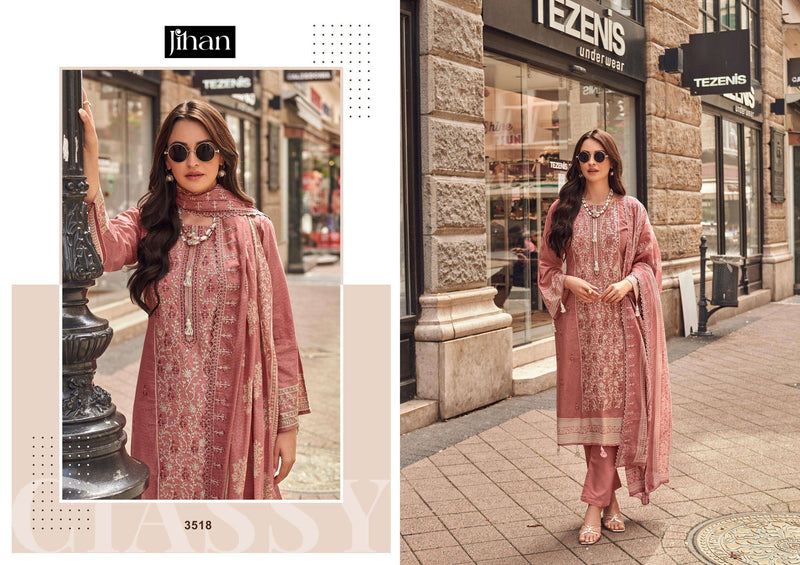 Jihan Bin Saeed Lawn Collection Vol 14 Pure Lawn Embroidery Work Salwar Suit