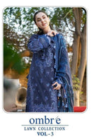 Jihan Firdous Ombre Lawn Collection Vol 3 Pure Cotton Embroidered Work Salwar Suit