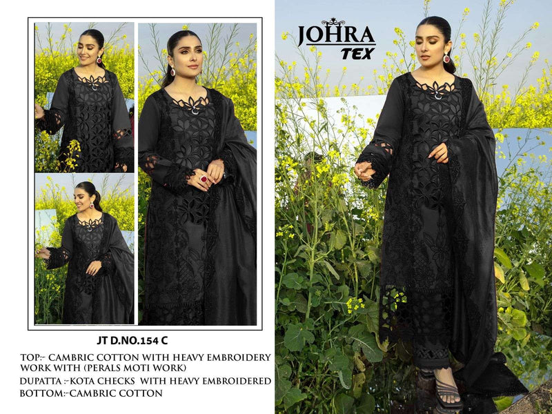 Johra Tex Jt 154 Abcd Cambric Cotton Embroidery Work Salwar Suit