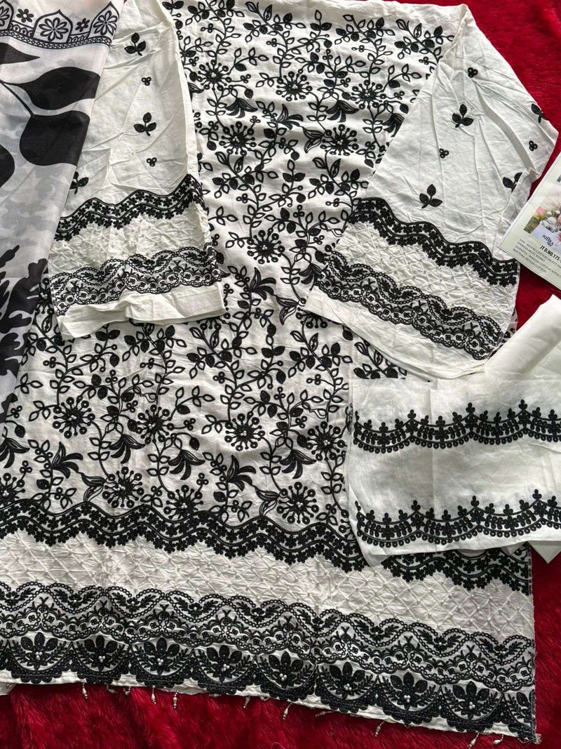 Johra Tex Jt 175 B Pure Cotton Embroidered Work Pakistani Suit