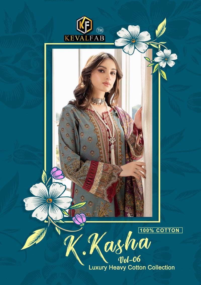 Keval K Kasha Vol 6 Cotton Karachi Style Printed Salwar Kameez Collection