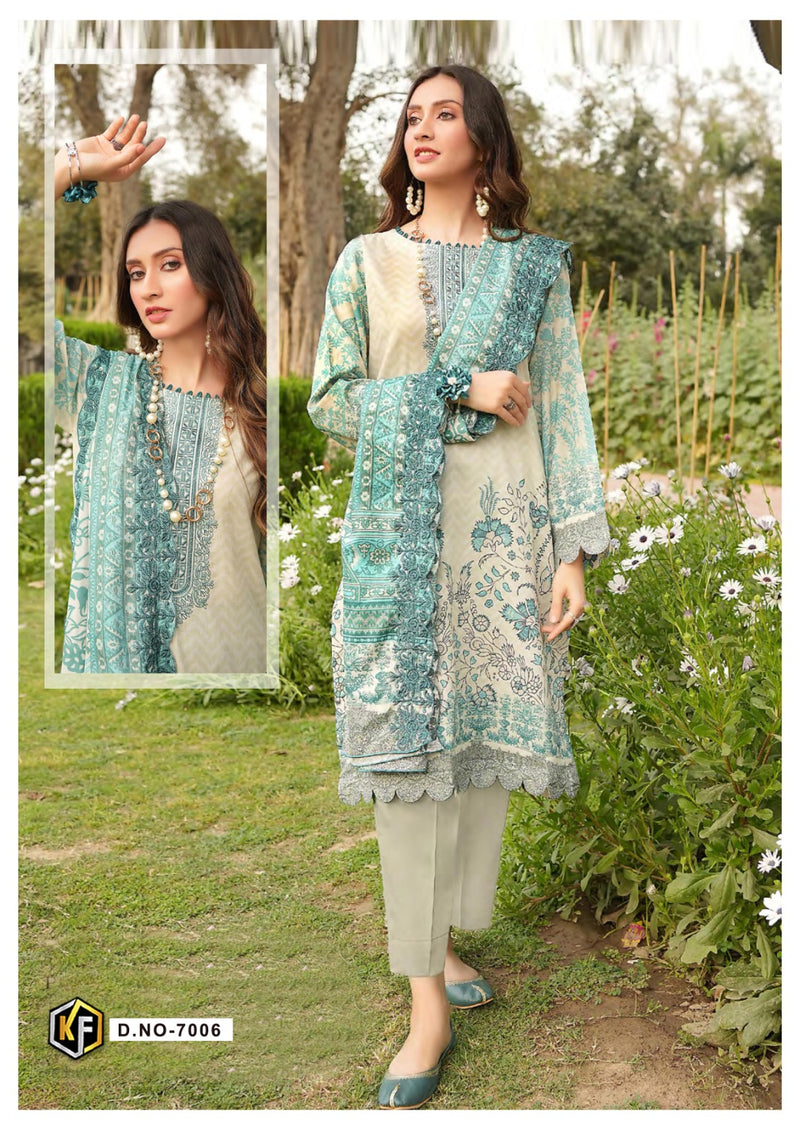 Keval Fab Kainat Luxury Lawn Collection Vol 7 Lawn Cotton Karachi Style Print Suits