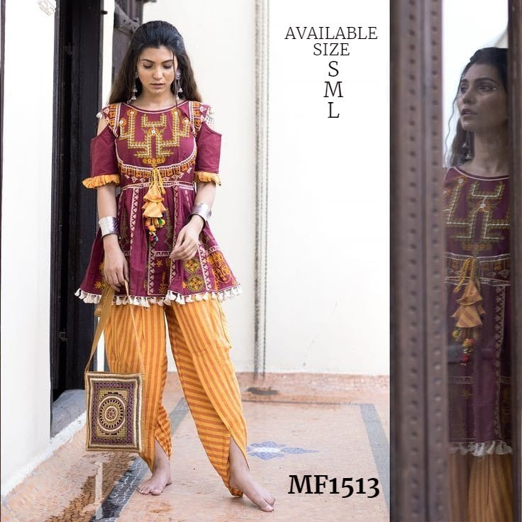 Buy MESMORA Fashion Destination Embroidered Folk Art Kedia Top Tulip Pant  Online at Best Prices in India - JioMart.