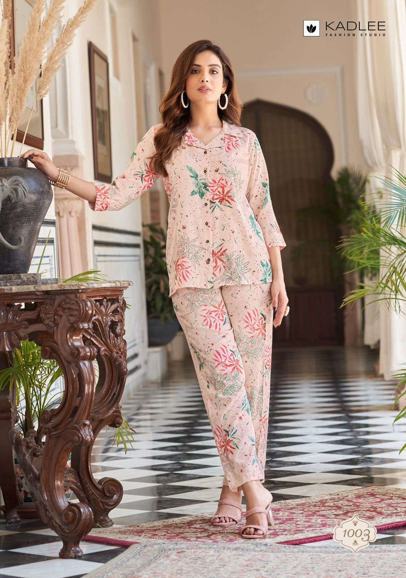 Kadlee Fashion Glory Fancy Viscose Printed Co Ord Set