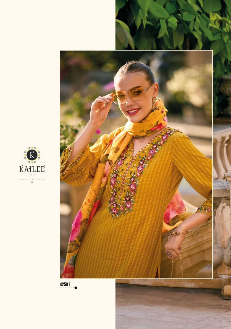 Kailee Fashion Begum Vol 5 Cotton Designer Fancy Hand Work Combo Set Of Kurti