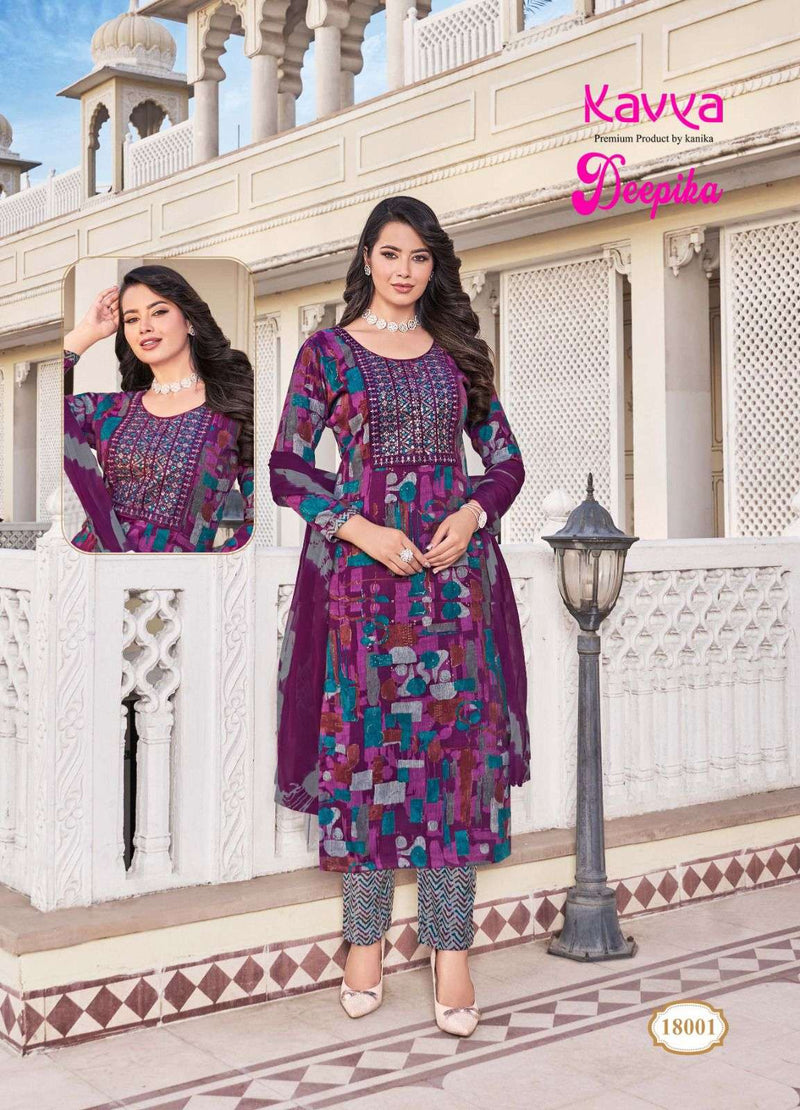 Kavya Deepika Vol 18 Capsule Straight With Embroidery Neck Combo Set Of Kurti