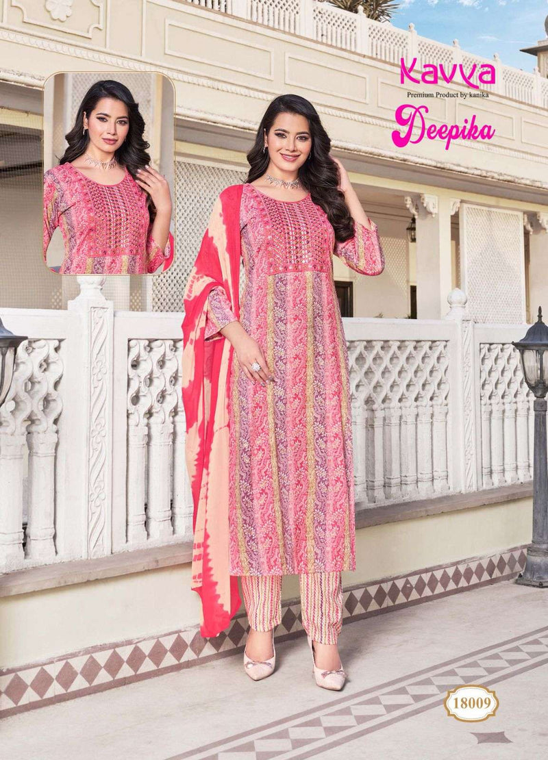 Kavya Deepika Vol 18 Capsule Straight With Embroidery Neck Combo Set Of Kurti