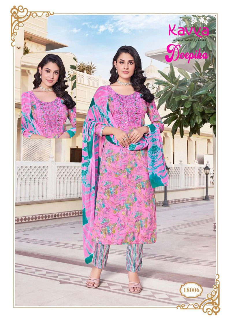 Kavya Deepika Vol 18 Capsule Straight With Embroidery Neck Combo Set Of Kurti