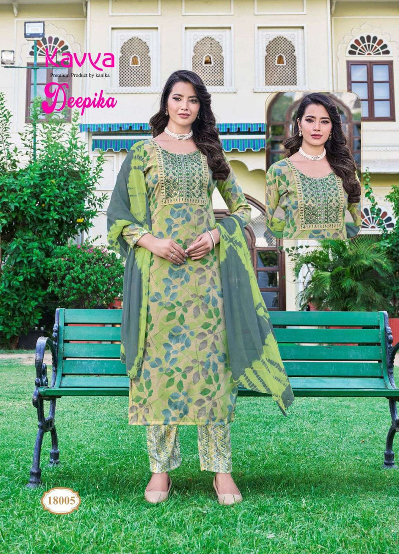 Kavya Deepika Vol 18 Capsule Straight With Embroidery Neck Combo Set Of Kurti