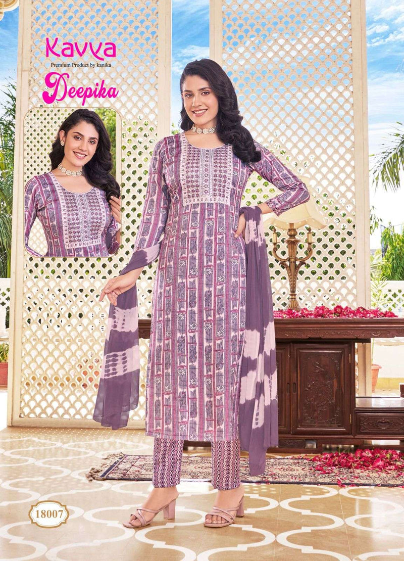 Kavya Deepika Vol 18 Capsule Straight With Embroidery Neck Combo Set Of Kurti