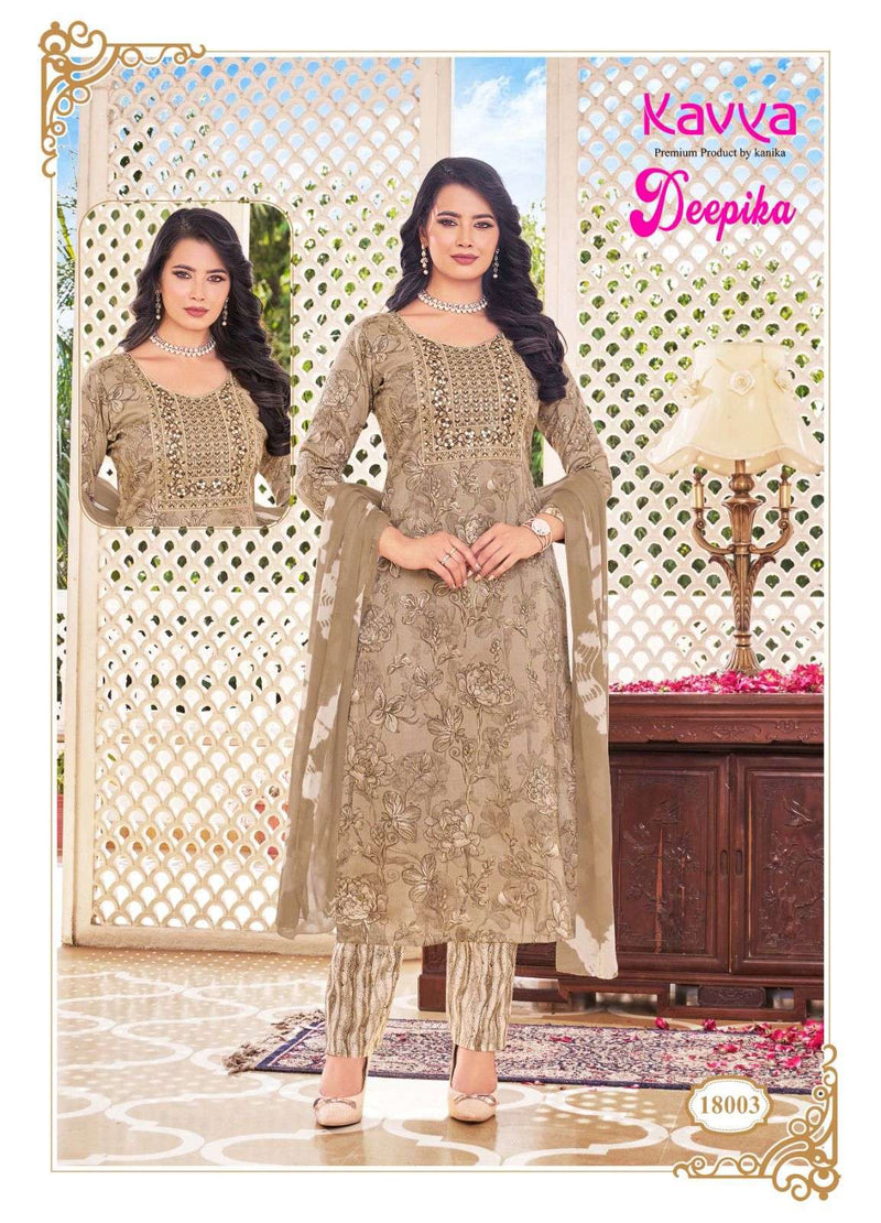 Kavya Deepika Vol 18 Capsule Straight With Embroidery Neck Combo Set Of Kurti