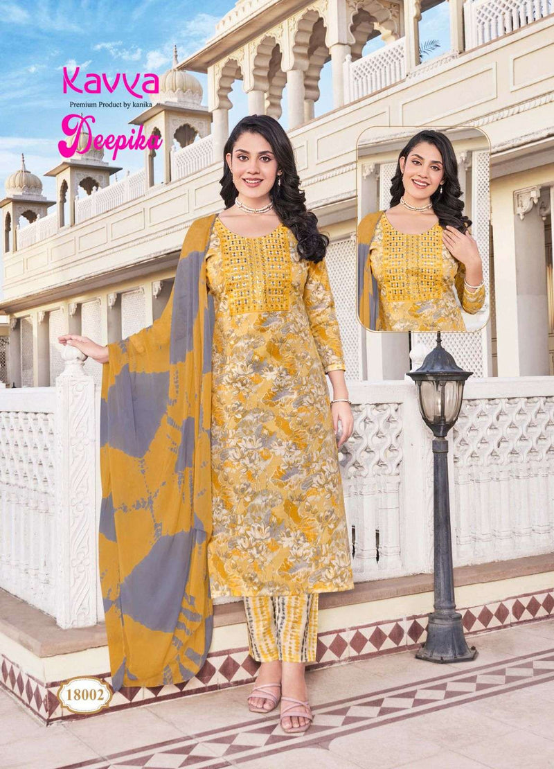 Kavya Deepika Vol 18 Capsule Straight With Embroidery Neck Combo Set Of Kurti