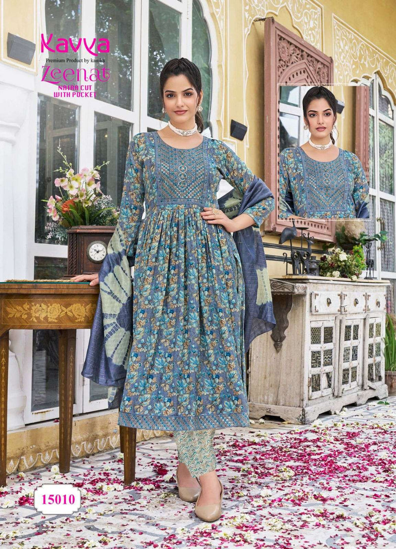 Kavya Zeenat Vol 15 Capsule Foil Print Top And Capsule Print Bottom Chanderi Sequence Kurti