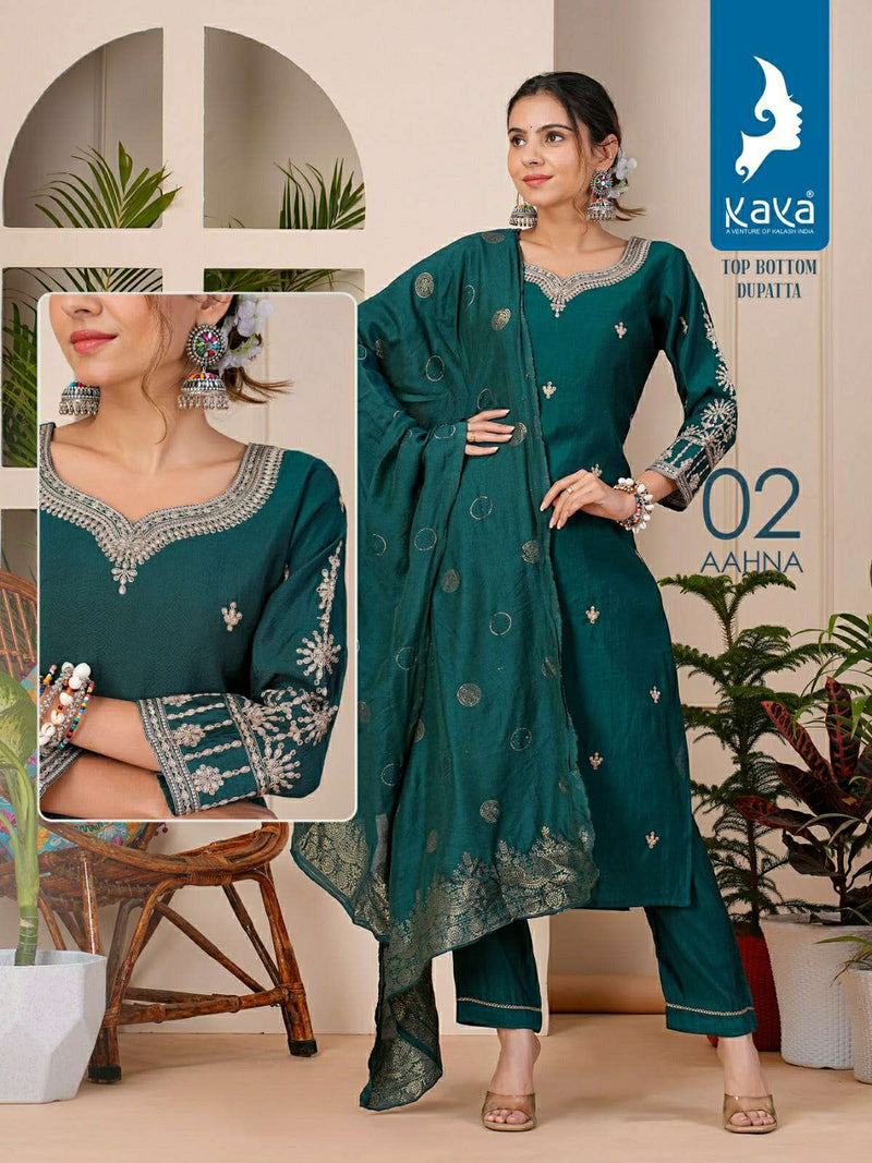 Kaya Aahna Silk Fancy Designer Party Wear Combo Set Kurti