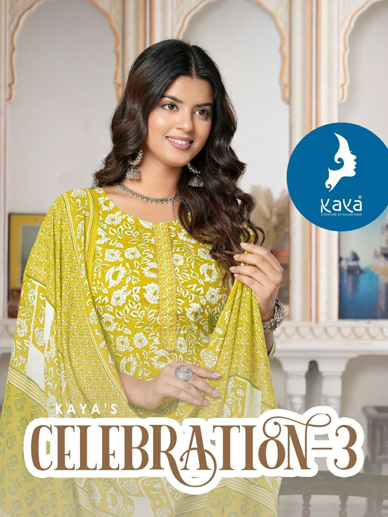 Kaya Celebration Vol 3 Cotton Printed Designer Daily Wear Combo Set Of Kurti