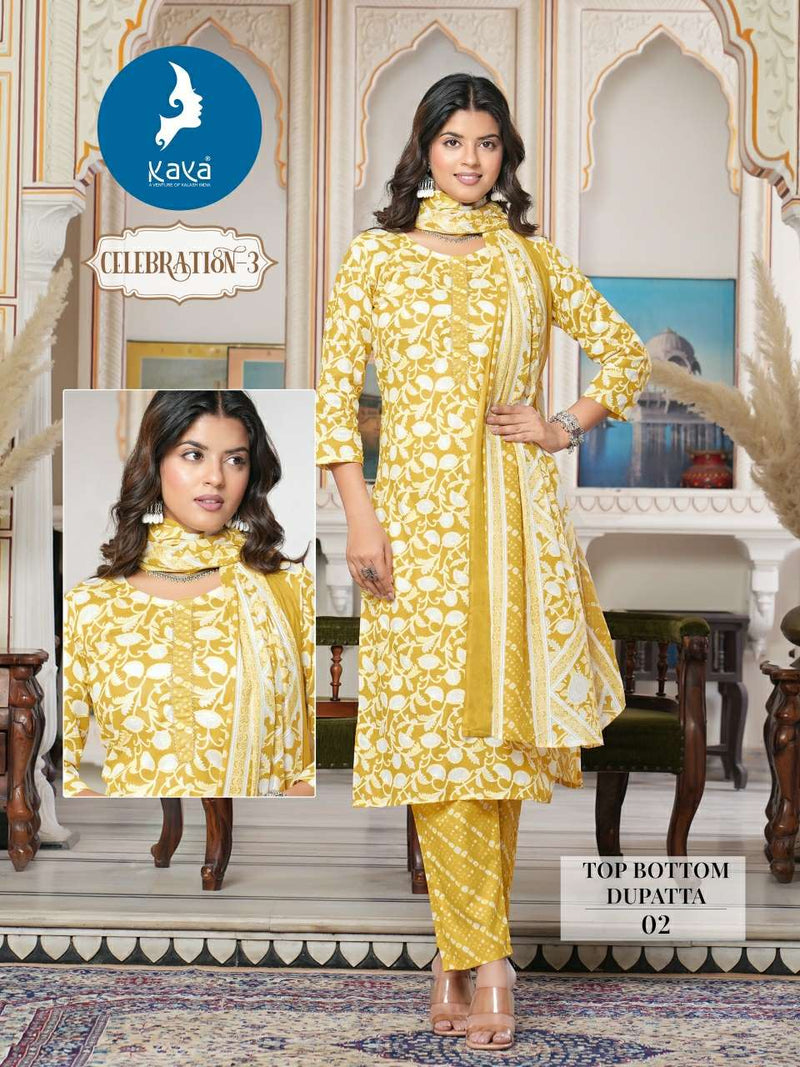 Kaya Celebration Vol 3 Cotton Printed Designer Daily Wear Combo Set Of Kurti